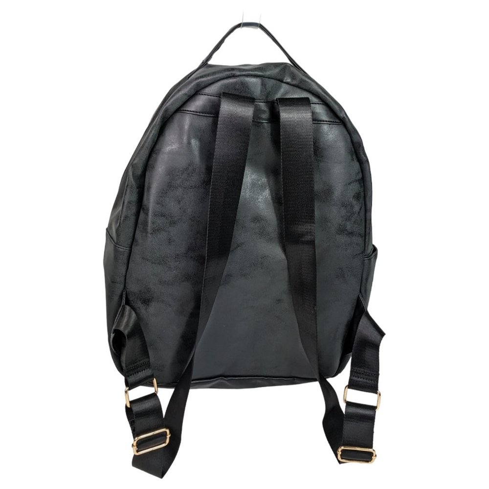 Faux Leather Backpack with Gold Hardware, Large - Picture 4 of 12